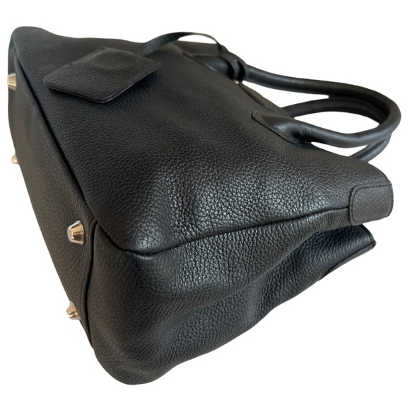 Suarez New York Italian black leather bag small satchel 3-compartments 2 ways - Picture 7 of 16